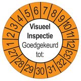 Merkloos / Sans marque Keuringsstickers Visuele Inspectie 2027 | 50 stuks, Ø 35 mm | Buiten Oranje