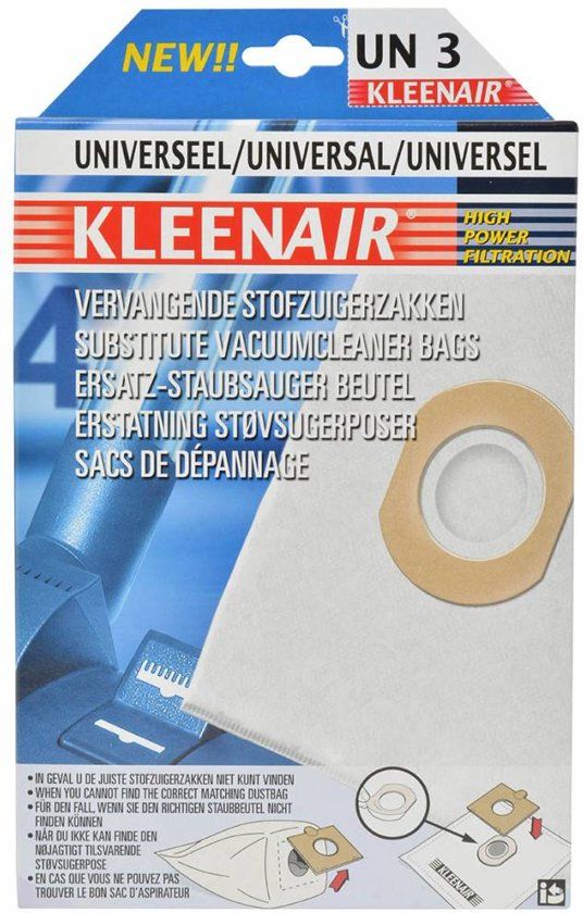 Kleenair UN 3 Universele stofzakken - 4 Stuks