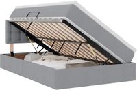 vidaXL Opbergbed met matras Lichtgrijs 120 x 200 cm fluweel