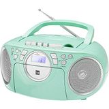 Dual P 70 Mint Cassetteradio - CD-Speler - FM-Radio - Boombox - Stereo - Luidspreker - AUX-Ingang - Netwerk/Batterijvoeding - Draagbaar