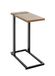 HAKU Bijzettafel C-vorm eiken zwart metaal spaanplaat praktische salontafel sofatafel - Maat: B 24 cm x H 64 cm x D 49 cm, Stijl: Modern