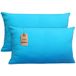 NatureMark Set van 2 jersey kussenhoezen in vele maten en kleuren, voor zijligging of nekkussen, 40 x 80 cm, turquoise
