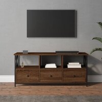 vidaXL-Tv-meubel-102x33x45-cm-bewerkt-hout-en-ijzer-bruin-eikenkleur
