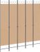 vidaXL - Paravent à 5 panneaux - Beige - 200 x 220 cm - Tissu