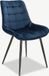 Furnicher Lisboa Chaise de salle à manger - Velours Bleu - Pieds Noirs