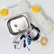 Barwig 230V mini-cuisine, cuisine de camping, unité de cuisine, kit, évier, 325x265x100mm, gris
