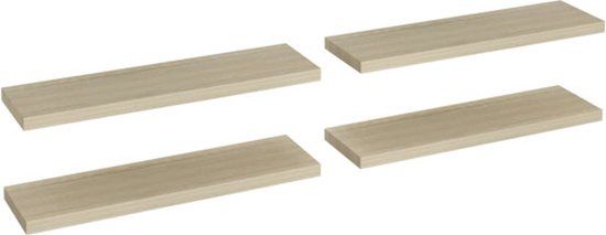 vidaXL Zwevende Wandschappen - 4 Stuks - 90x23,5x3,8 cm - MDF - Eikenkleurig