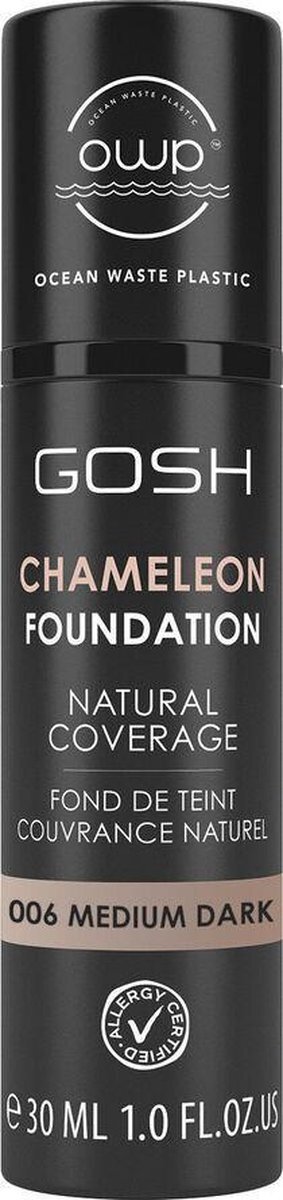 Gosh Chameleon Foundation Natural Coverage 006-medium Dark 30ml