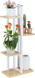 Merkloos Relaxdays Plantenrek metaal, met 4 etages, binnen, woonkamer, HxBxD:93 x 42,5 x 22,5 cm, plantentrap, lichtbruin