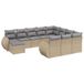 vidaXL Loungeset 11-delig avec coussins polyrotin beige