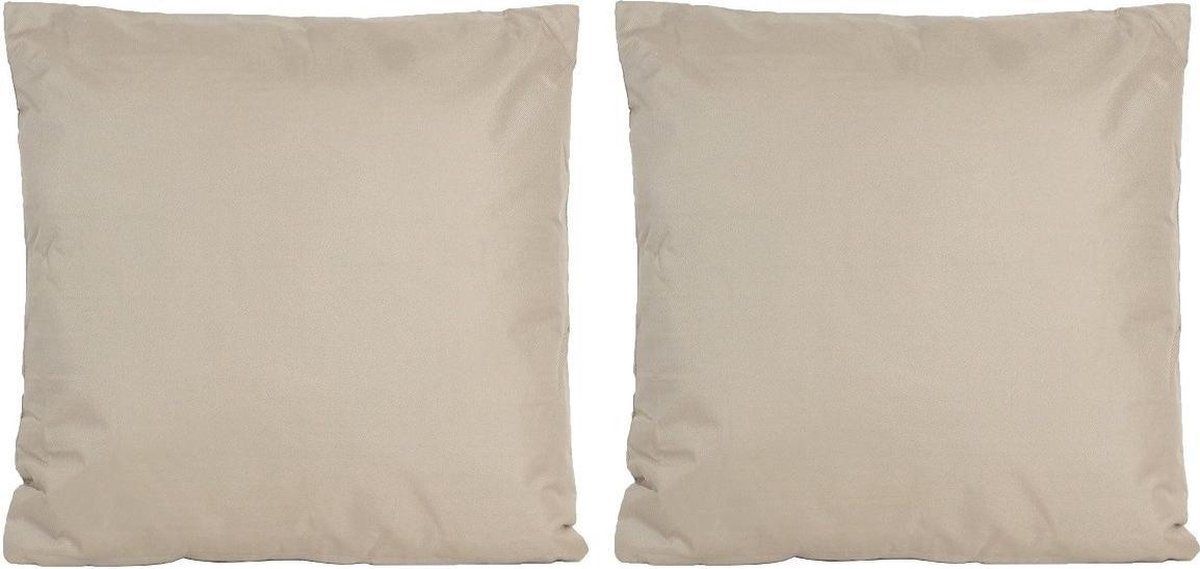 Anna's Collection Set of 2 Cushions Taupe/Beige 45x45cm - Indoor/Outdoor