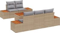 vidaXL Tuinbank Set Beige Polyrattan