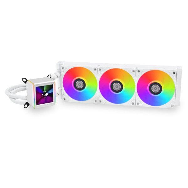 Lian Li GA II LCD 360 White Liquid Cooling Kit - 36cm Radiator - Multi-Color LED - Supports LGA 1700, AM5, AM4