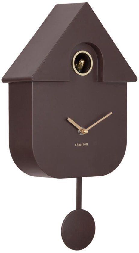 Karlsson Wandklok Modern Cuckoo Oro - Bruin - 21.5x8.5x41cm - Wandklok Modern