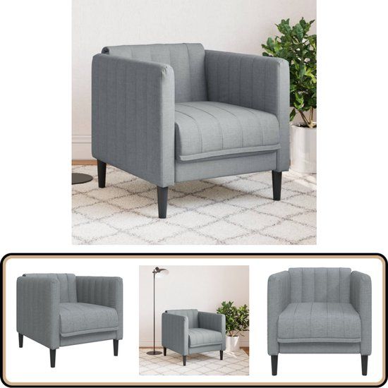 vidaXL Fauteuil stof lichtgrijs