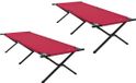 vidaXL Lit de camping pliable - Rouge - 210 x 80 x 46 cm