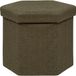 Atmosphera Poef/krukje/Hocker Jako - Opvouwbaar/Opslag box 60L - Olijfgroen - D40 x H38 cm - MDF/polyester