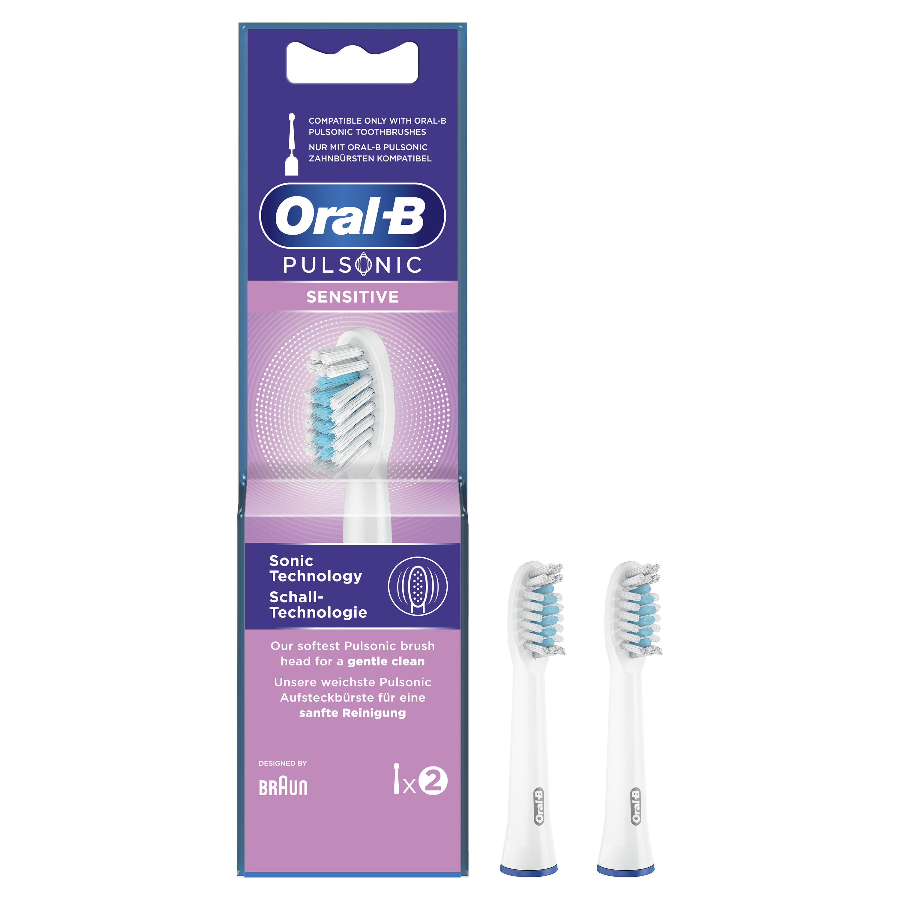 Oral-B Pulsonic Sensitive Opzetborstels Voor Sonic Tandenborstels, Verpakking Van 2 Stuks