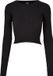 Urban Classics Ladies Short Rib Knit Twisted Back Longsleeve Top Zwart L