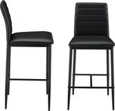 en.casa H.T. Trade Service GmbH & Co. KG Barkruk Lidköping kunstleer 96x43x47 cm set van 2 - zwart