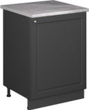 Vicco Keukenonderkast Fame-Line, Anthrazit-Gold Landhaus/Antraciet, 60 cm 1 deur met werkblad