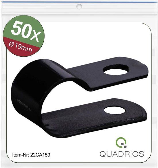 Quadrios 22CA159 Bevestigingsklem Schroefbaar 19mm Zwart 50 stuks