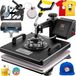 Latios 5-in-1 Hittepers - Transferpers en Textielpers - Persplaat 38 x 38 cm - Vermogen 1000 W - Voor T-shirts - Mokken- en Pettenpers