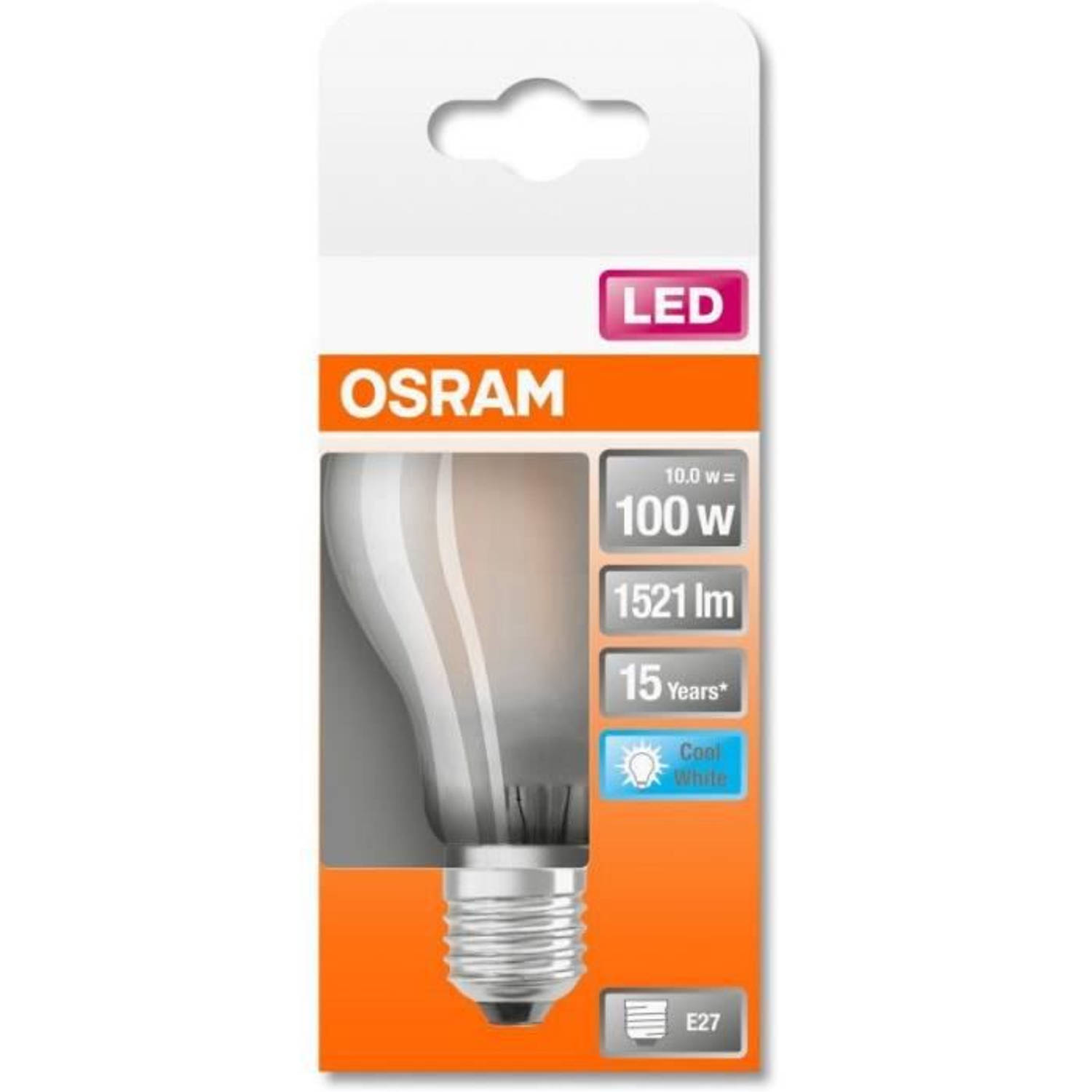 Osram standaard led-lamp mat glas - 10w equivalent 100w e27 - koel wit