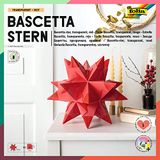 Folia 820/2020 - Knutselset Bascetta Ster, Transparant Rood, 20 x 20 cm, 32 Vellen