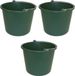Merkloos PlasticForte Emmer - 3x - groen - kunststof - met hengsel - 12 liter