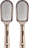 Gerimport Brosse à cheveux - 2x - doré - plastique/caoutchouc - 23,5 cm - démêlant