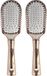 Gerimport Brosse à cheveux - 2x - doré - plastique/caoutchouc - 23,5 cm - démêlant