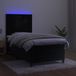 Maison Exclusive - Lit boxspring avec matelas et éclairage LED, noir, 80 x 200 cm, velours