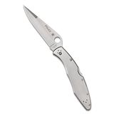 Spyderco Police Model Signature Mes met 4,15 inch VG-10 stalen blad en premium roestvrij stalen handvat - PlainEdge - C07P