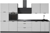 Vicco Complete keukeneenheid Fame-Line, Wit Landhuis/Antraciet, 340 cm, WB Antraciet