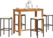 Prolenta Maison Exclusive Tuinbarset, 5-delig, bruin, massief acaciahout en polyrotan