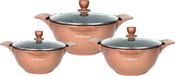 OEM Babij Cooking Pannenset - Crocodile Line - 6-delig - 20, 24 & 28cm - Brons