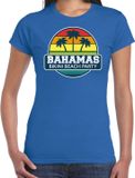 Bellatio Decorations Bahamas Zomer T-shirt / Shirt Bahamas Bikini Beach Party voor Dames - Blauw - Bahamas Beach Party Outfit / Vakantie Kleding / Strandfeest Shirt XL
