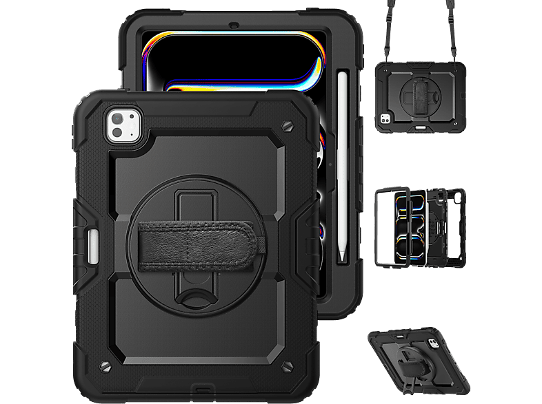 JustinCase MM Shockproof Case voor iPad Pro 11 2024 (5th Gen) - Zwart