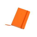 Merkloos / Sans marque Notitieboekje met harde kaft en elastiek - oranje - 9 x 14 cm - 100 blanco paginas - opschrijfboekjes - schrift