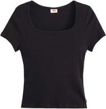 Levis Essential Sqrd Neck Tee Dames Zwart