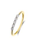 Lucardi Dames 14 karaat geelgouden ring met 5 diamanten 0,05 ct
