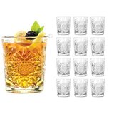 Hobstar Libbey Hobstar Double Old Fashioned Bril 12 Oz/340ml - Set van 12 - Vintage Cut Glass Whisky Tumblers