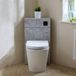 Hudson Reed Cluo WC-Ombouw Hoekmontage Moderne Béton Gris avec Réservoir et Bouton de Chasse d'Eau Noir - Alswear Toilette Debout