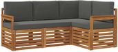 vidaXL Ensemble de canapé d'extérieur 4 pièces Polyester Naturel et Anthracite