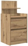 vidaXL Nachtkastje met 2 lades 38x34x80 cm artisanaal eikenkleurig