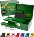 Boîte de rangement en bambou avec serrure à combinaison, incluant 3 verres, une brosse, en vert/or