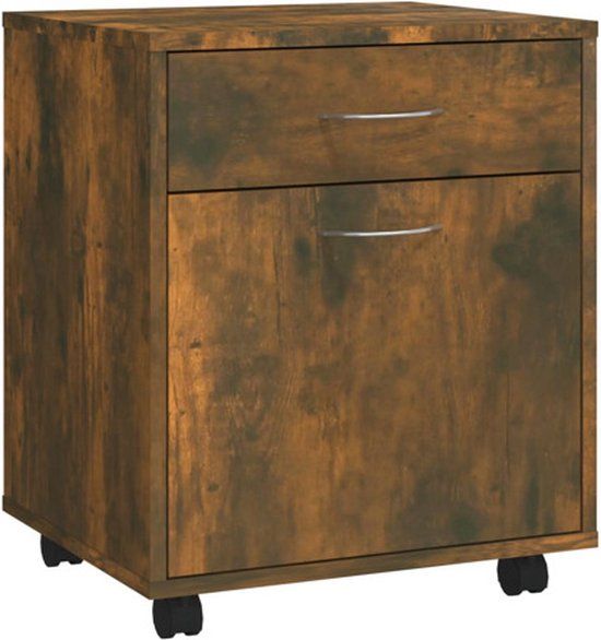 vidaXL Rolkast 45x38x54 cm Bewerkt Hout Gerookt Eikenkleurig