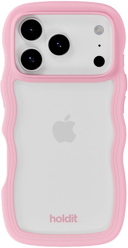 Holdit Wavy Case geschikt voor Apple iPhone 17 Pro Max - Transparent / Pink