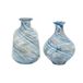Deco 79 Glazen handgemaakte geblazen vaas, set van 2 7" W, 10" H, blauw